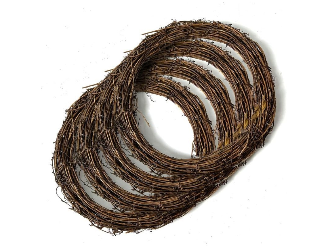 4 Coronas De Vid Natural De 30 Cm Para Manualidades, Navidad, Bodas Y Decoración De Paredes.