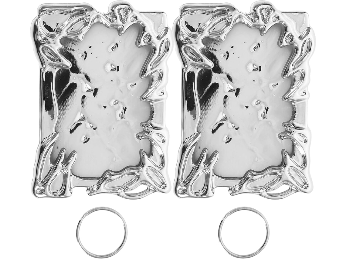 Juego De 3 Fundas De Plástico Plateadas Para Tarjetas, Estuche Para Tarjetas.