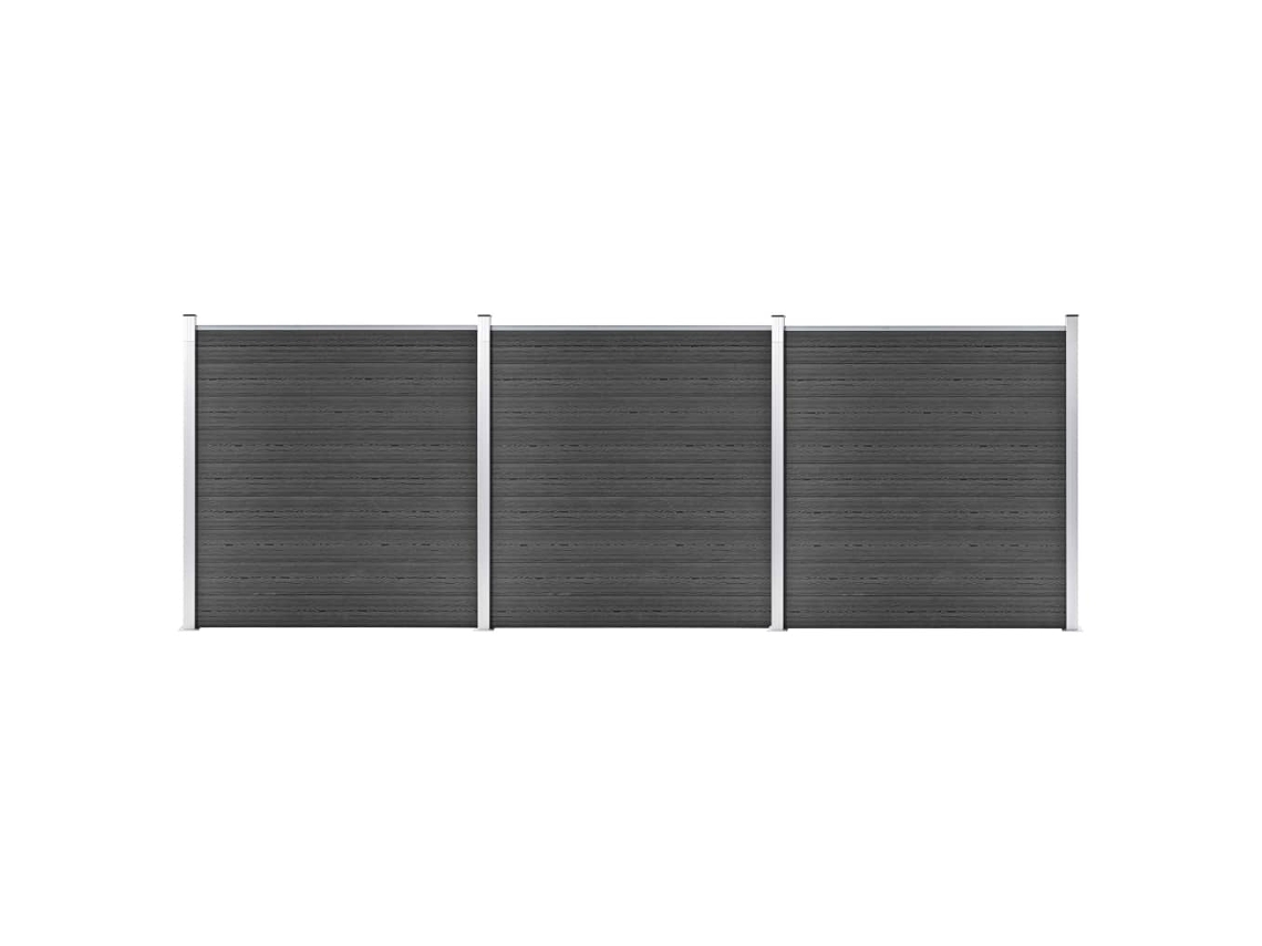 Panel de valla VIDAXL Negro WPC