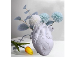 Rebe-vasija De Corazón Anatomico De Resina Creativa Decoración Hogar Blanca