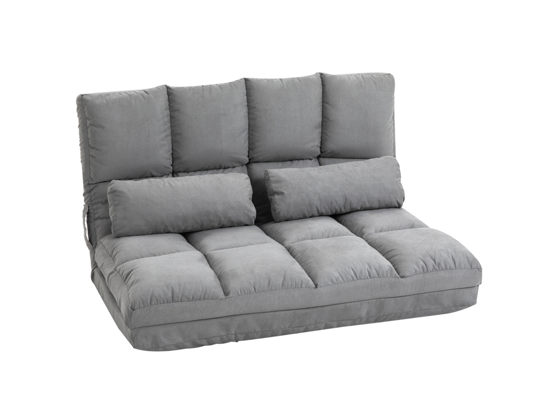 Sillón De Suelo Reclinable Respaldo Ajustable Cojín Lectura Meditación Yoga Gris