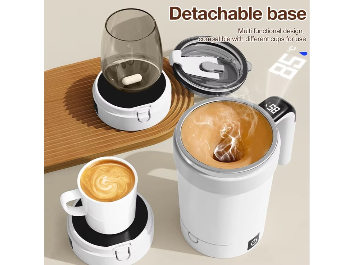 Caneca Elétrica De Aço Inoxidável À Prova D'água Com Misturador Magnético Automático Canudo E Tampa Verde ipree 380ml