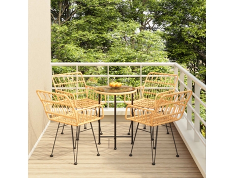 Conjunto 5 de comedor de jardín VIDAXL ratán sintético