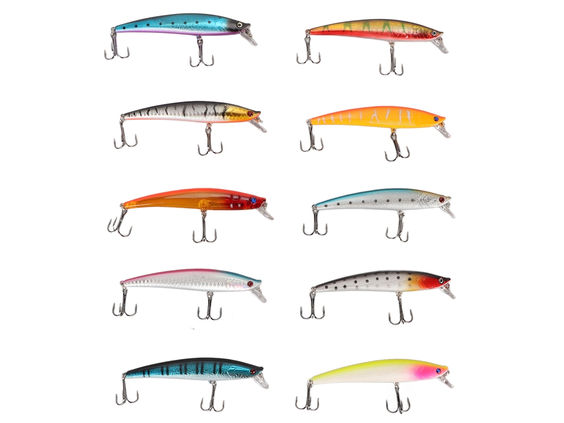 10 Señuelos De Pesca De Plástico Realistas, Duraderos Y Reutilizables Para Meros Y Carpas De Agua Dulce Y Salada.