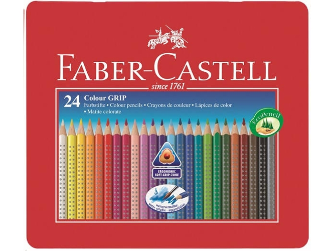 Lápiz de Color FABER-CASTELL Colour Grip (24 Colores)