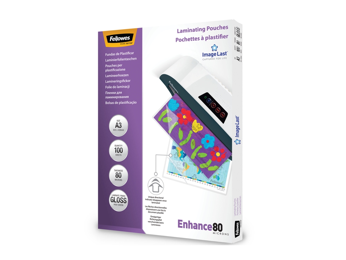 Fundas de Plastificar FELLOWES 5306207 Brillo (A3 - 80 microns)