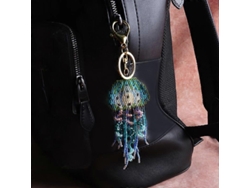 Llavero con borla de medusa, bonito colgante decorativo para bolso, llavero creativo hecho a mano con cuentas de Rosewell