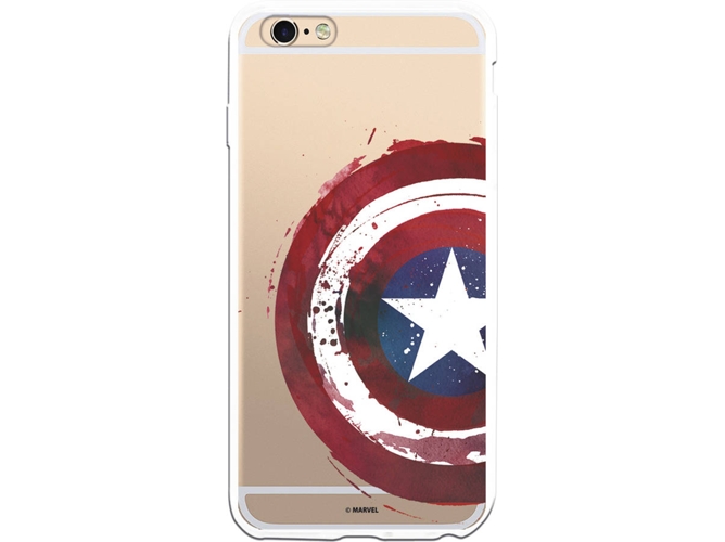 Carcasa iPhone 6 Plus, 6s Plus MARVEL Capitán América Transparente