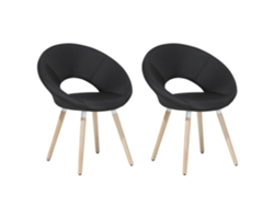Cadeiras com design único BELIANI Roslyn de Poliéster Preto 66x45x80