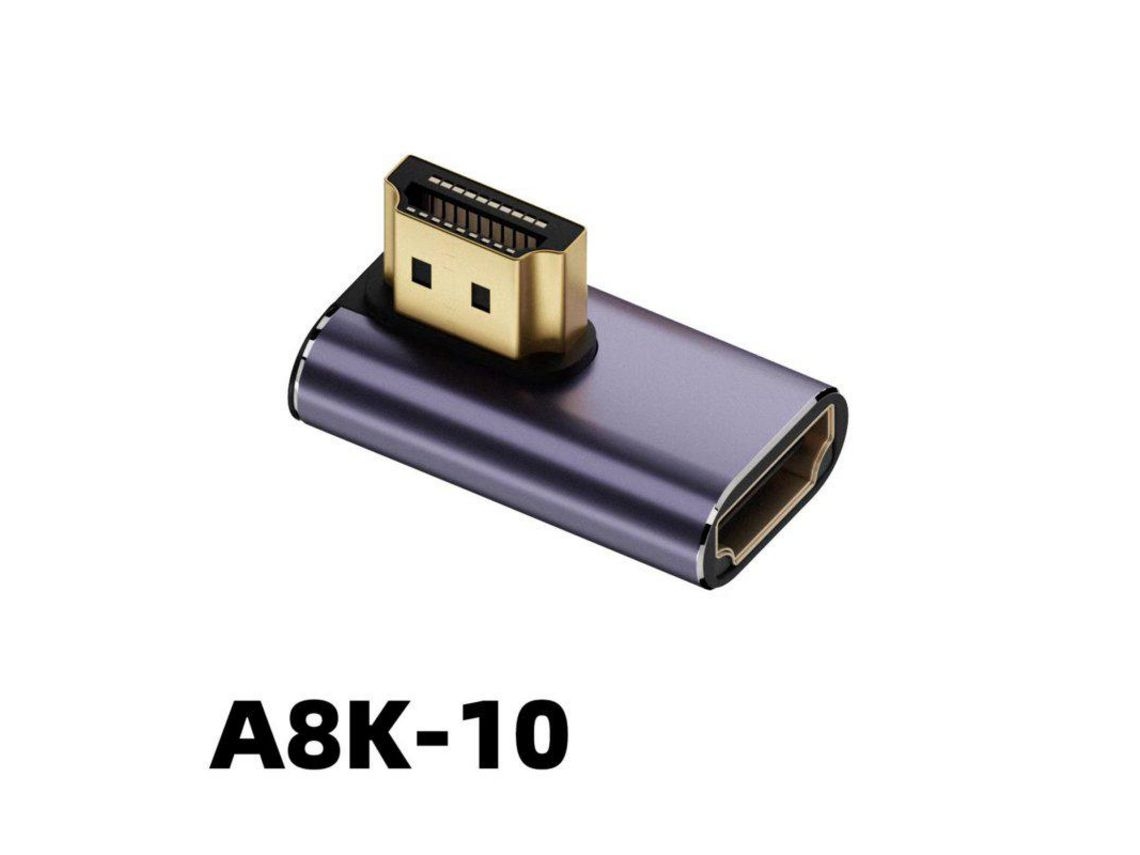 Adaptador Hdmi Compatible Hd 8k 60hz / 4k 120hz Extensor De Monitor Convertidor Mid Elbow Trasero A8k-10*