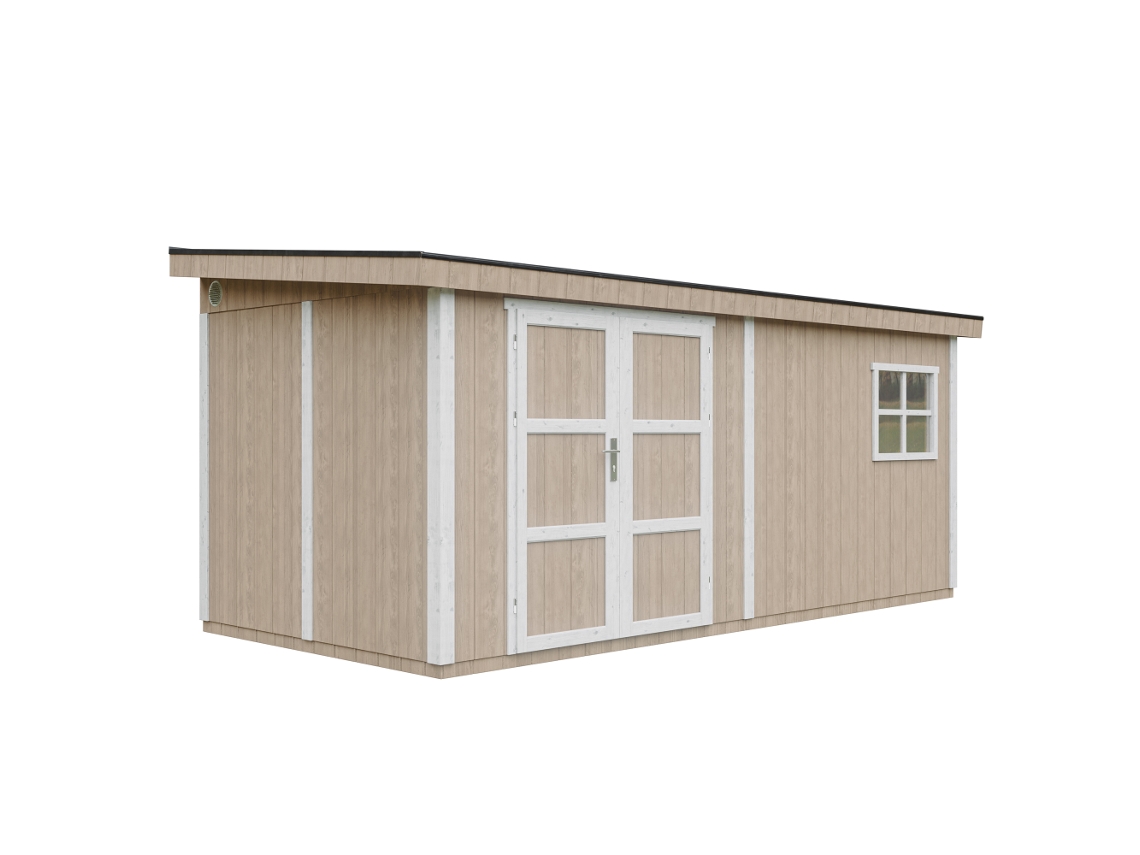 Caseta de jardín de primera calidad Timbela M940 Marrón Tierra 11,47 m² H231x248x530 cm