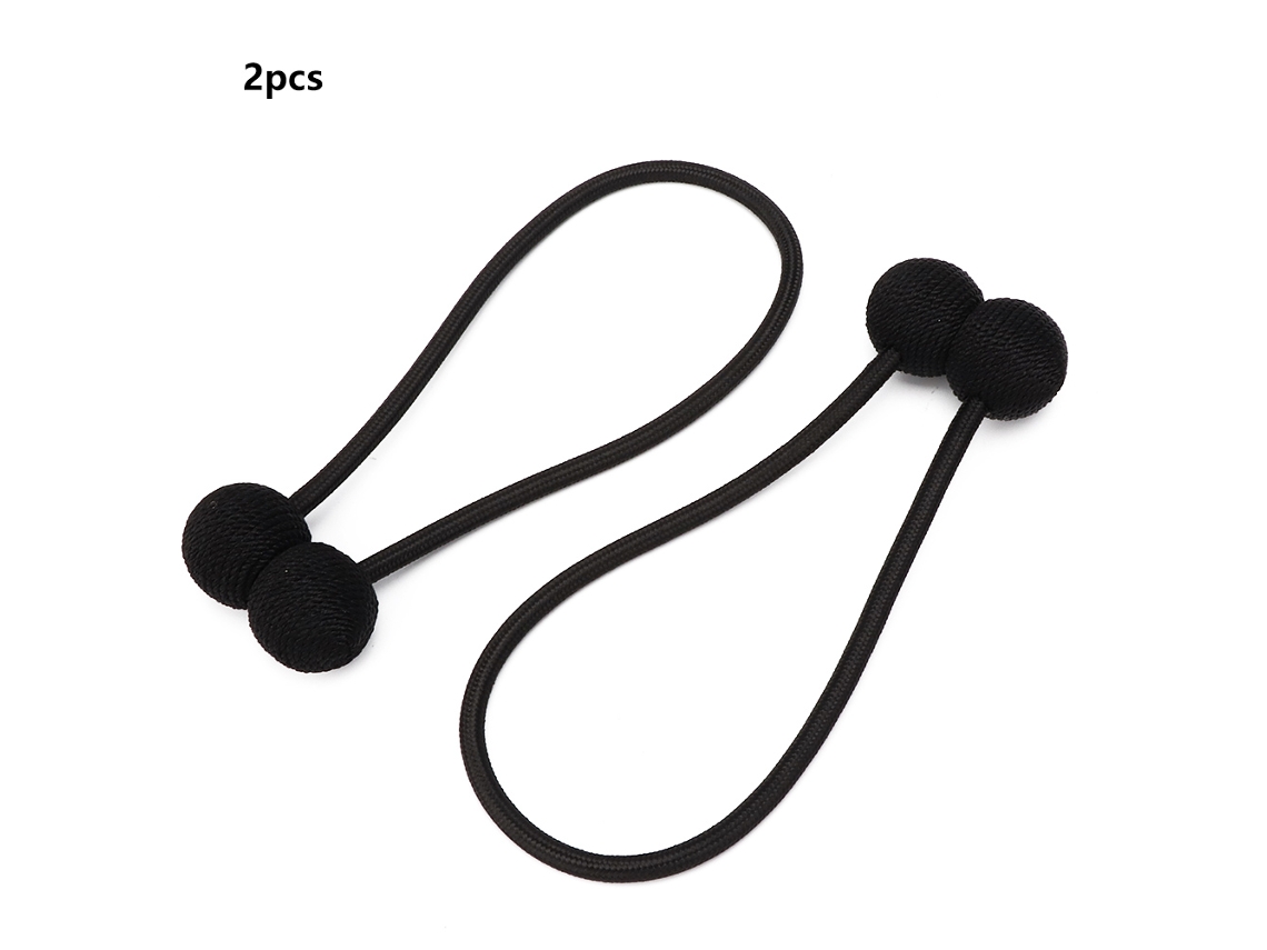 Clips magnéticos redondos clásicos negros para cortinas, 2 unidades.