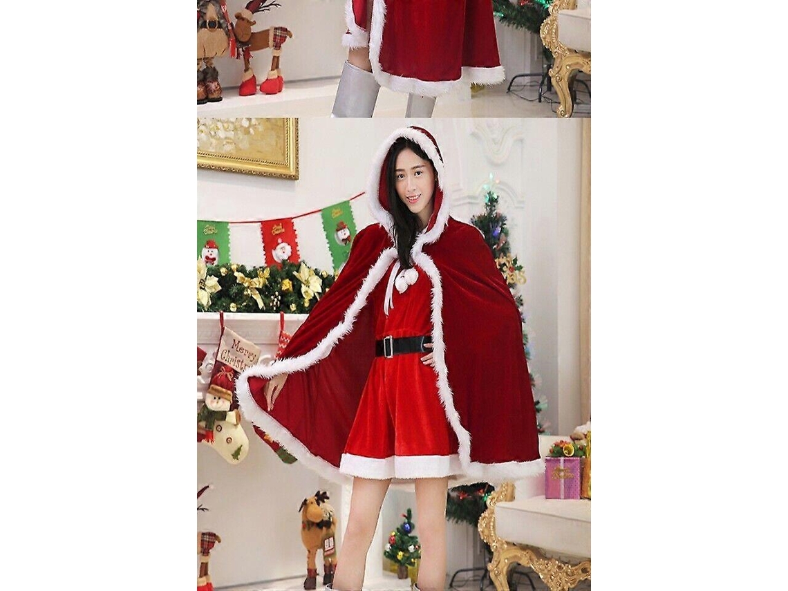 Rebe-capa Navideña Roja Popular Para Niños Unisex Talla M Estilo Navideño Largo Altura 180cm