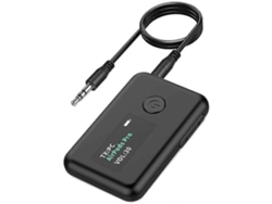 Transmisor y receptor Bluetooth 5.0 con pantalla OLED, adaptador inalámbrico Bluetooth 2 en 1 de 3,5 mm, Rosewell de baja latencia