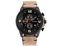 Reloj De Pulsera Hombre Curren De 6 Manecillas Calendario Cuero Pu Quartz Impermeable