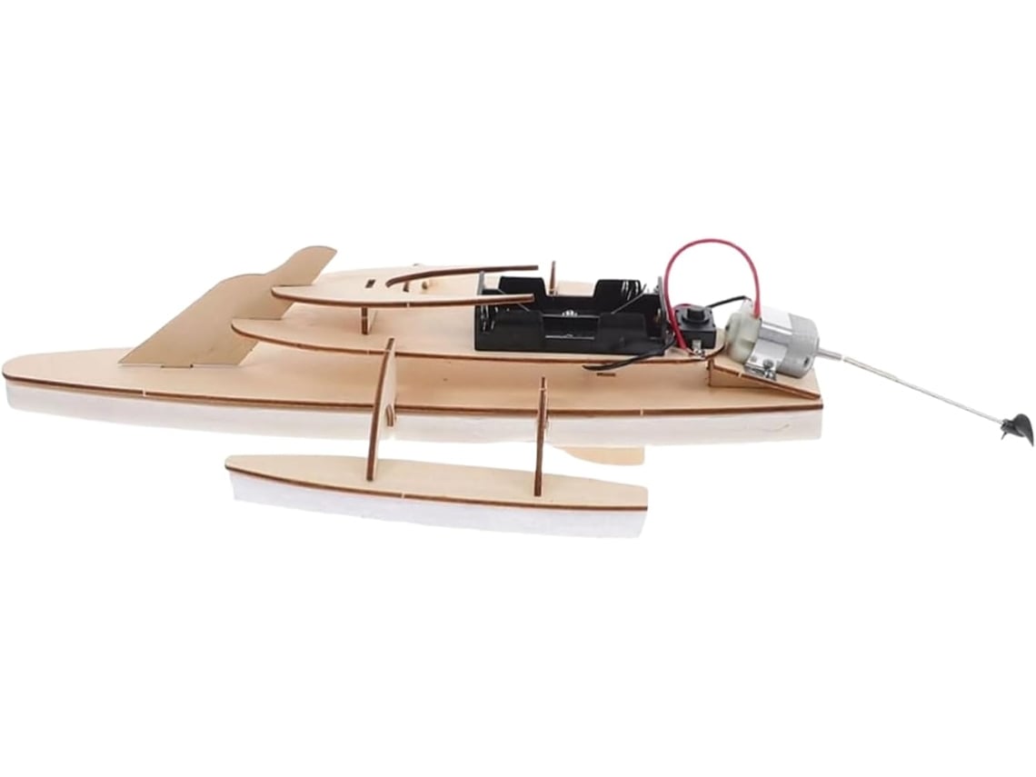 Juego de construcción de barco de madera, modelo de barco eléctrico, para niños de 6 a 14 años, Gokoco