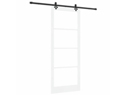 Puerta corredera Vidaxl con juego de herrajes de madera maciza de pino blanca
