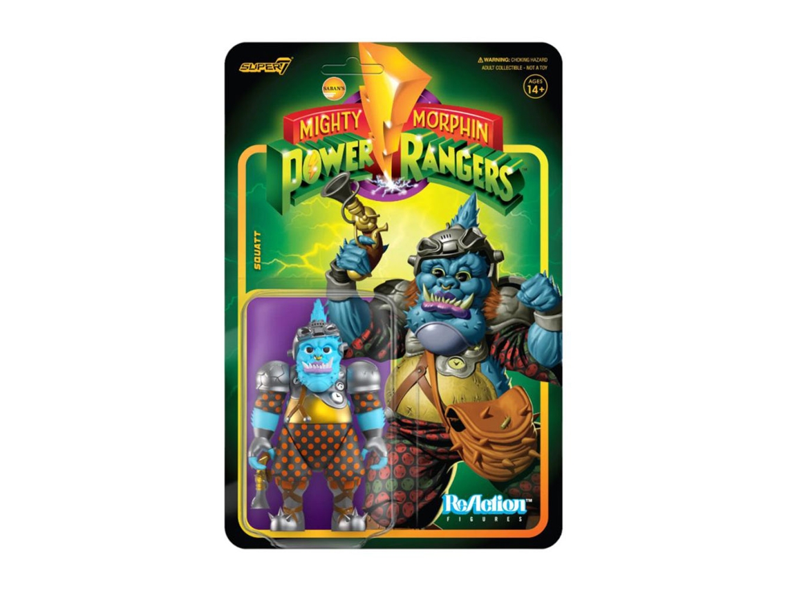 Figura Super7 POWER RANGERS Squatt Reaction 3.75 Figura de acción