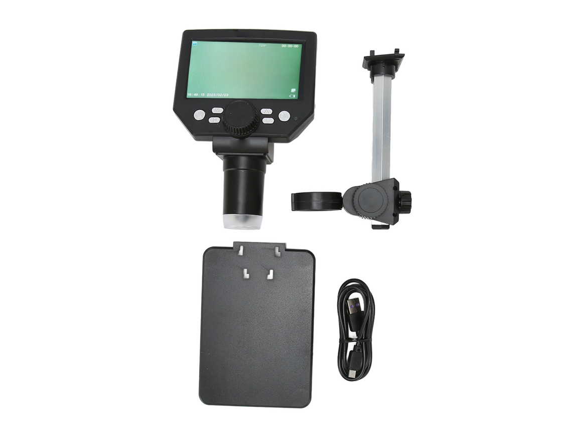 Microscopio Digital Lcd De 4,3 Pulgadas, 10 Mp, 1-1000x Con 8 Led Ajustables Para Inspección De Monedas Y Soldadura.