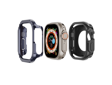Apple Watch Ultra 49 mm Caja de reloj con armadura híbrida de TPU 2 en 1 pieza (azul medianoche)