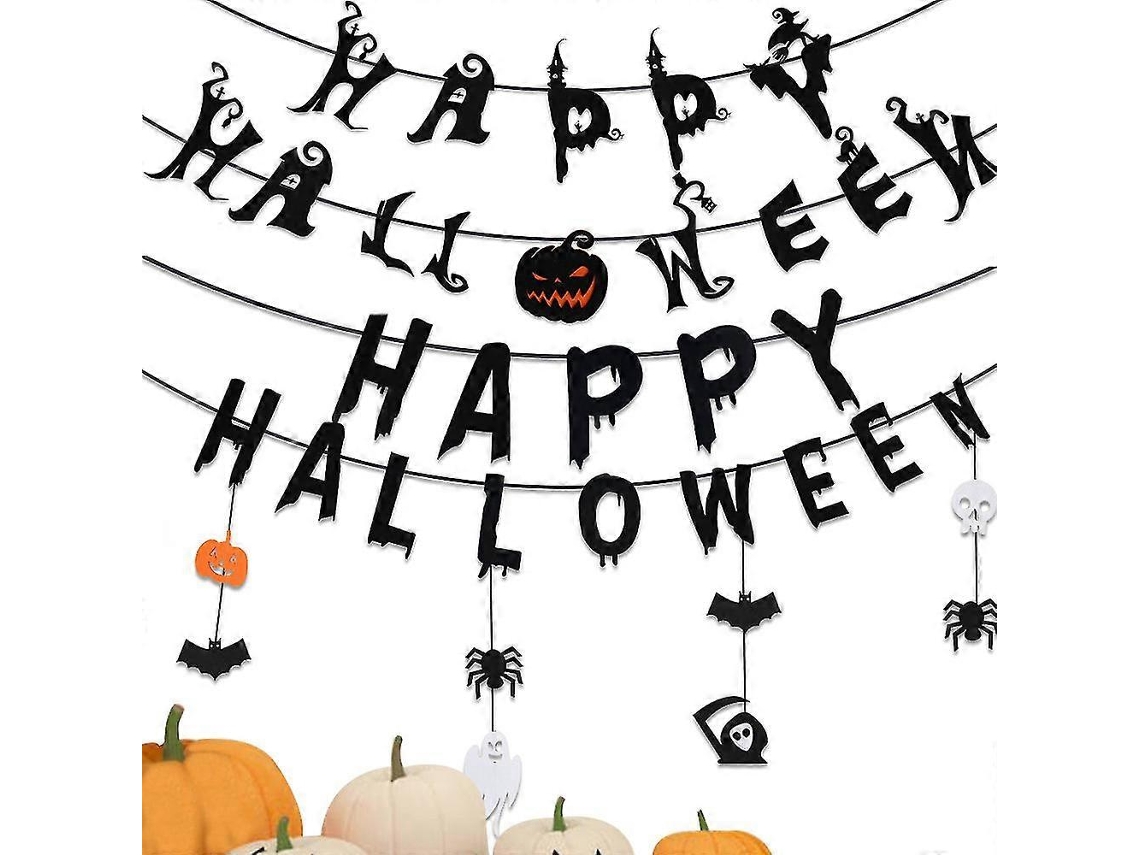 Decoraciones de Halloween de 4,5 m, pancarta decorativa de Halloween para bicicleta eléctrica Ly (paquete de 2)