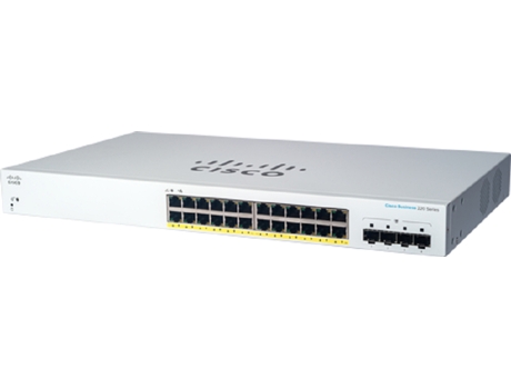 Switch CISCO Cbs220-24P-4G Administrado L2 Gigabit Ethernet 10/100/1000 Alimentación a través de Ethernet Poe 1U Blanco