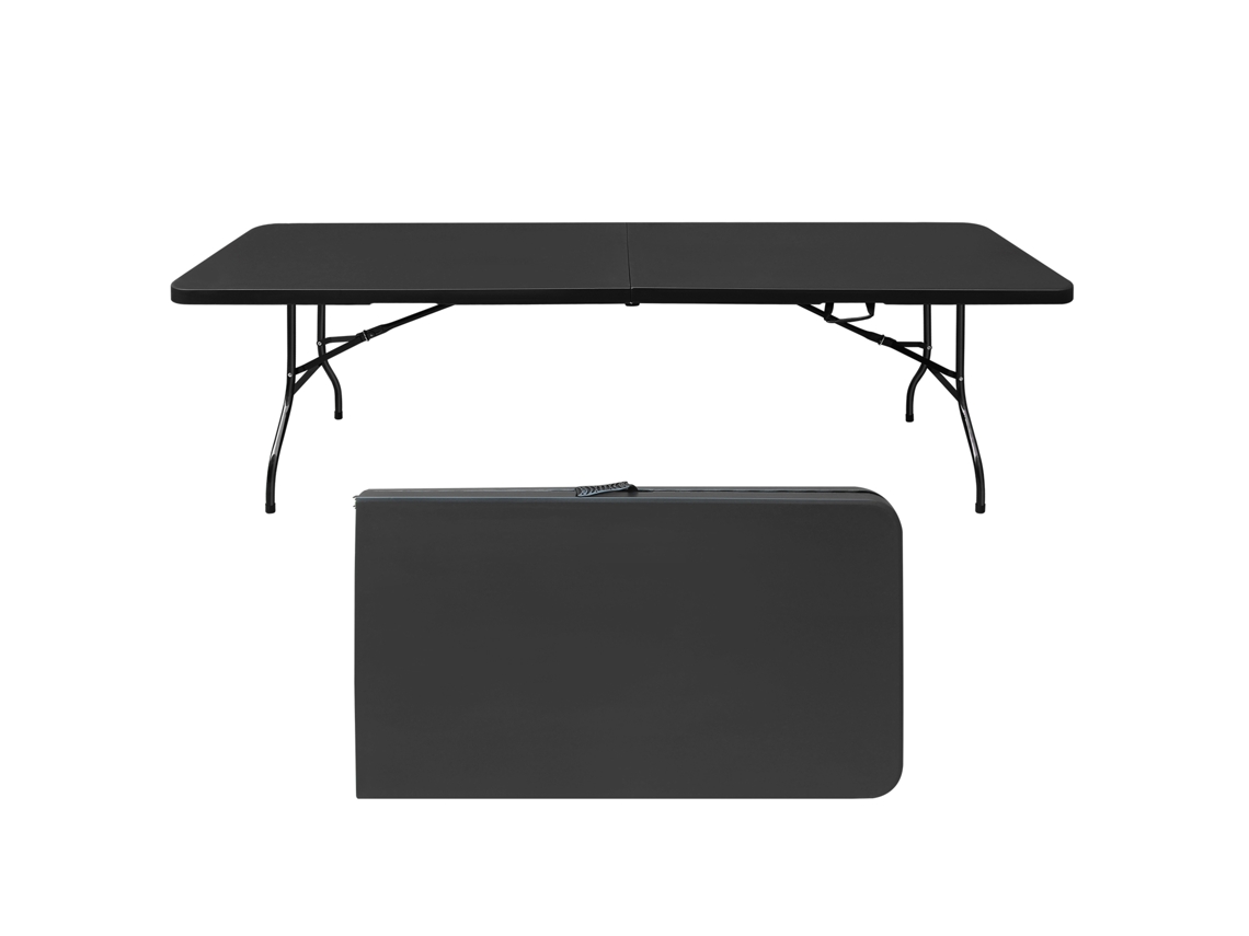 Mesa Plegable,portátil,244cm,soporte 135kg,multiusos,camping Picnic,negro