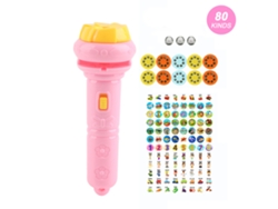 Rebe-lanterna Projetor Para Crianças Com 80 Padrões Animais Brinquedo Educativo Científico Luminoso Rosa