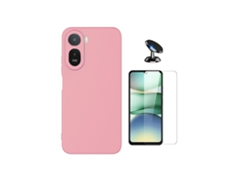 Kit Vidro Clearglass Capa Silicone Líquido Suporte Magnético Phonecare Para Xiaomi Redmi A7 Pro - Rosa