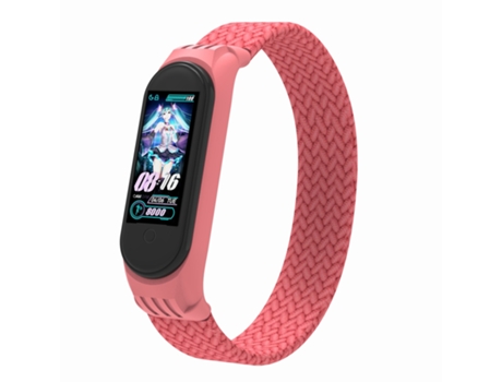 Correa de reloj inteligente para Xiaomi Mi Band 5/4/3 / Huami Cable trenzado de espalda única + TPU, Talla: L (Rosa)