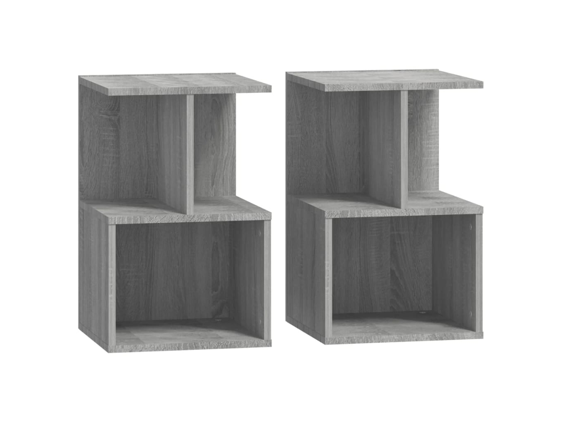 Juego de 2 mesitas de noche en madera gris derivada de Sonoma MAISON EXCLUSIVE (35x35x55 cm)