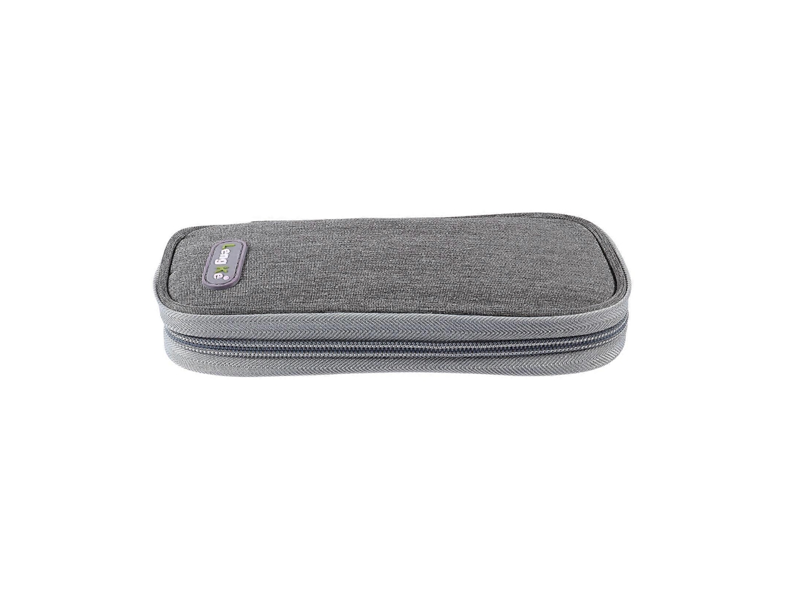 Bolsa portátil para refrigerar insulina con 2 bolsas de hielo, caja refrigeradora para medicamentos, 21x10cm, gris