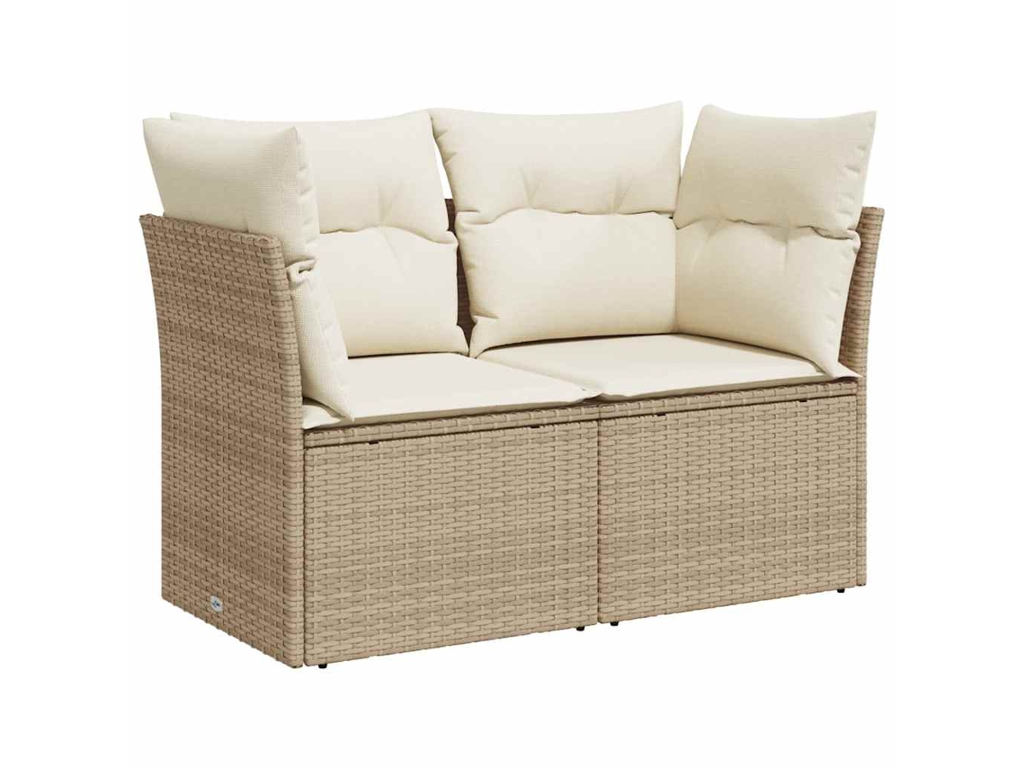 Maison Exclusive - Sofá de jardín de 2 plazas con cojines, mimbre, color beige