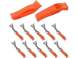 Silbatos de seguridad de plástico de 10 piezas con cordón para emergencias