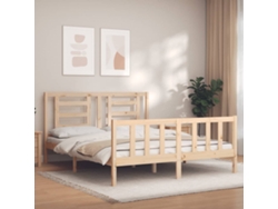 Estructura De Cama Sin Colchón Madera Maciza De Pino 160x200 Cm