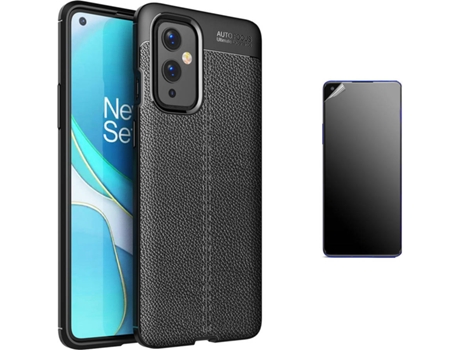 Kit Carcasa Y Protector Oneplus 9 Ultimatte Rugged Leather Negro