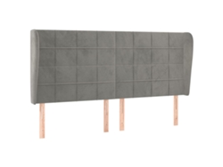 Maison Exclusive - Cabecero Con Orejas De Terciopelo Gris Claro 183x23x118/128 Cm