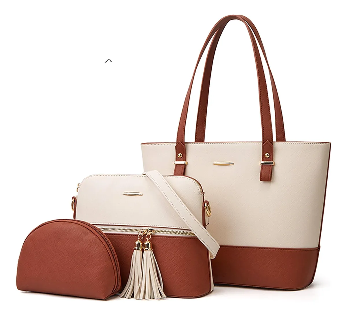 Bolsos de mujer, conjunto de 3 piezas, bolso de cuero Puvayotoy