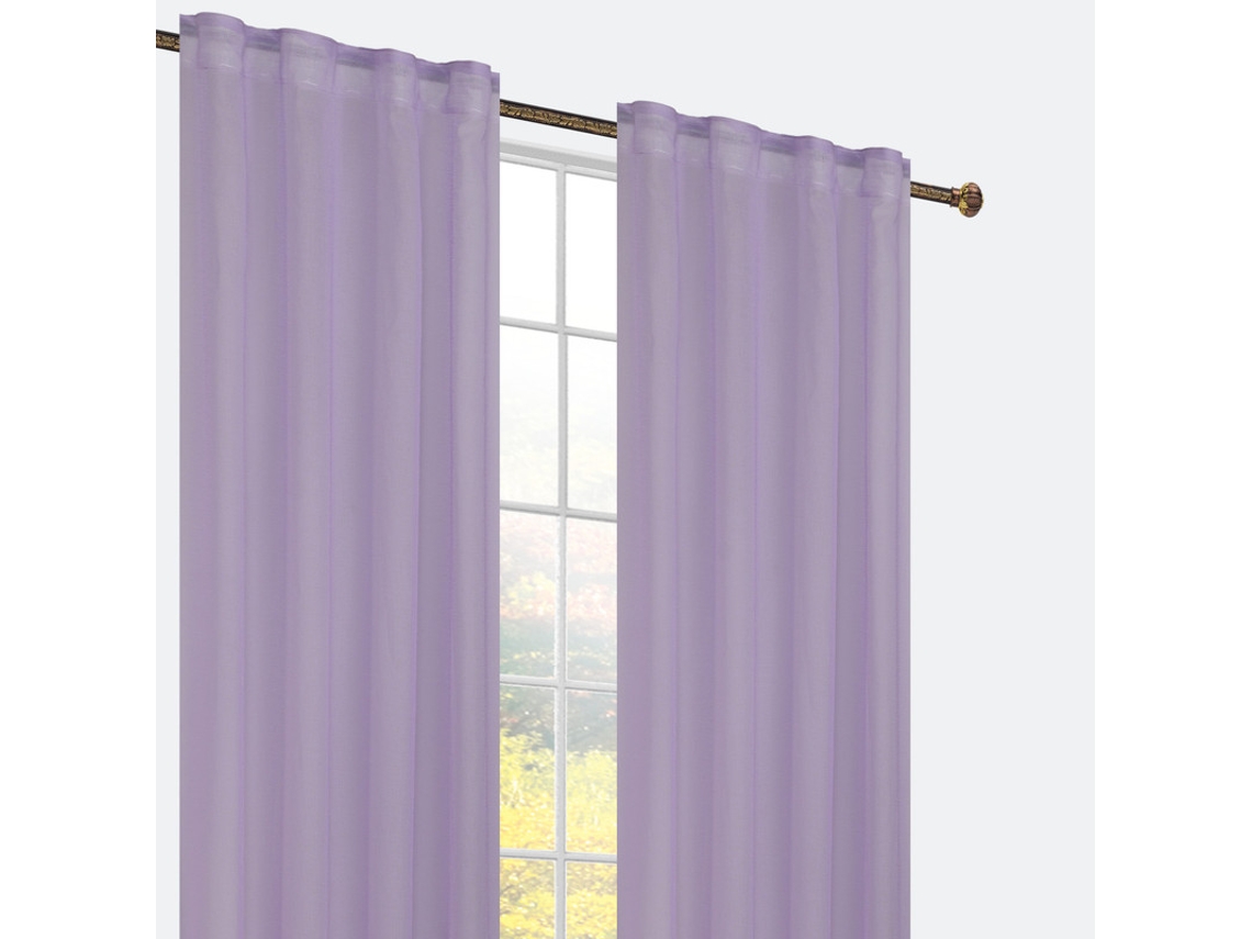 Cortina con clips ocultos 140 x 260 cm Violeta - Individual