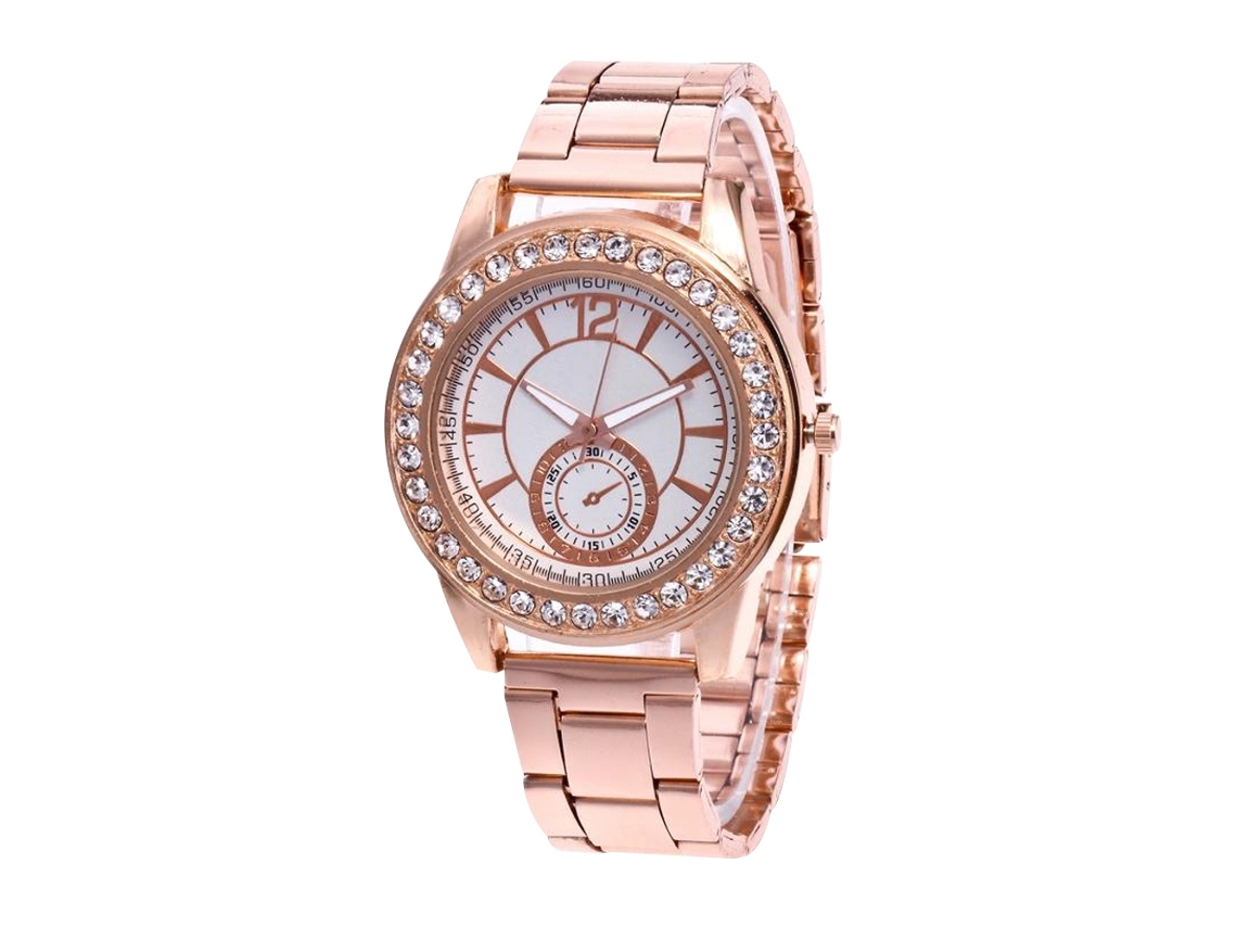 Reloj De Pulsera Unisex Zhoulianfa De Acero Con Brazalete De Cuarzo (oro Rosa)