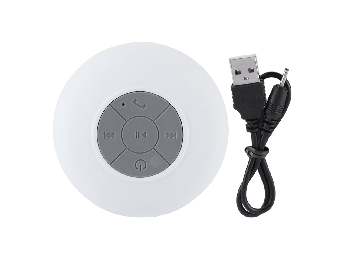 Alto-falante Bluetooth Sem Fio Portátil Mini Impermeável Com Ventosa Branco