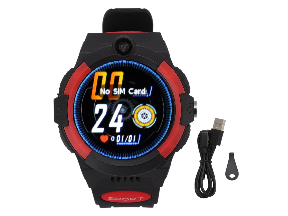 Reloj inteligente 4G para niños con GPS, pantalla táctil, 1,28 pulgadas, rojo (sin marca)