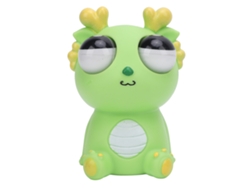 Lindo Juguete Antiestrés Con Forma De Dragón, De Pvc Con Ojos Saltones, Para Adultos, Color Verde Claro.