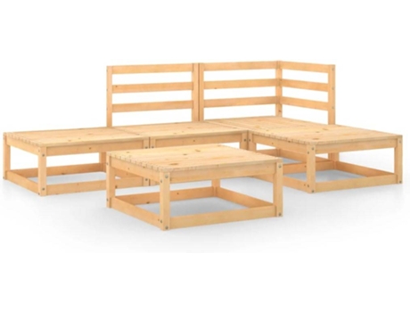 Conjunto 5 de muebles de jardín VIDAXL madera maciza de pino