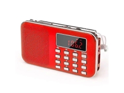 Radio portátil GOKOCO J908, FM/AM, estéreo, información meteorológica, recargable.