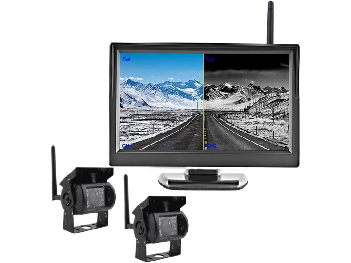 Monitor Digital Inalámbrico De 5 Pulgadas Con Pantalla Dividida Para Caravanas Y Camiones.