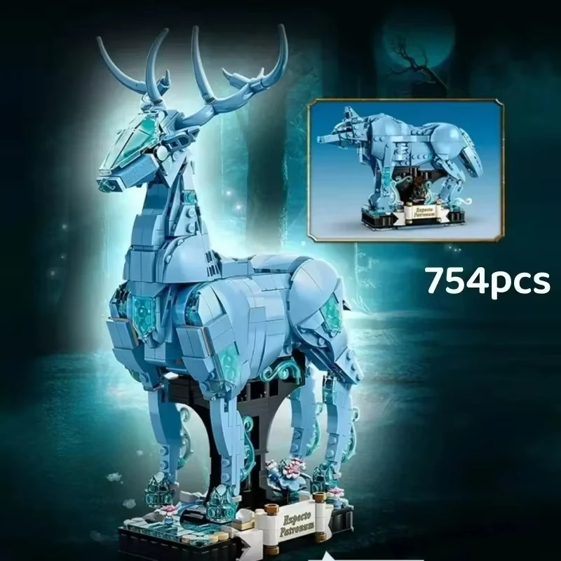 Bloques De Construcción Chinos Serie Harry Potter 76414 Amuleto Guardián Ciervo Y Lobo Juguete Para Niños Para Armar