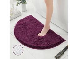 Alfombra de Baño LUUCOZK Antideslizantes Decoración Secado Rápido Absorbentesparte Inferior Tpr Poliéster Morado (50x80cm)