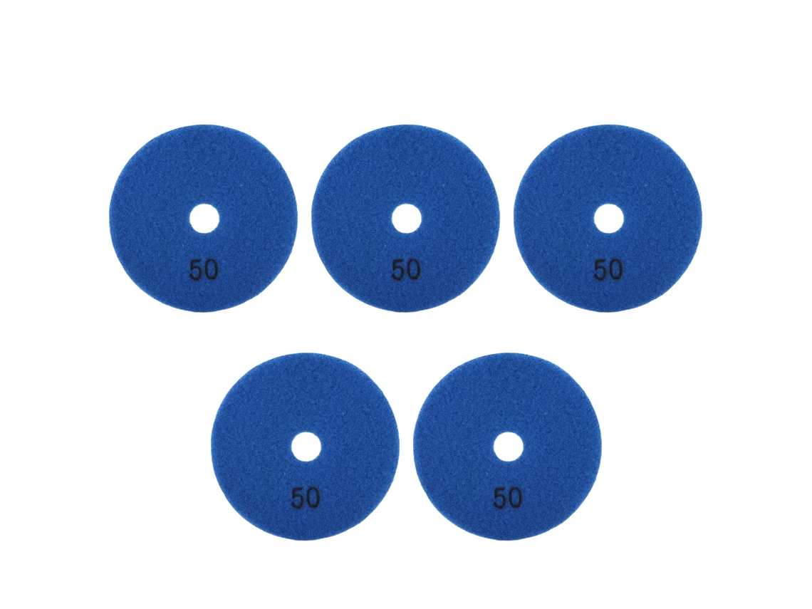 Kit De Discos De Polimento Diamante Úmido 4in 50 Grits Para Mármore Granito Cerâmica 5 Peças