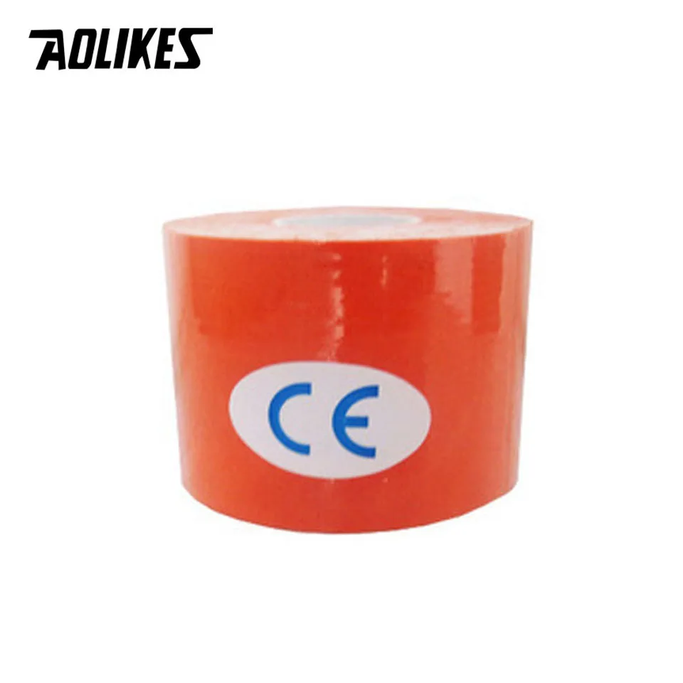 Cinta De Compresión Kinesiológica (naranja, 7,5 Cm X 5 M), Transpirable E Impermeable, Que Alivia El Dolor Muscular.